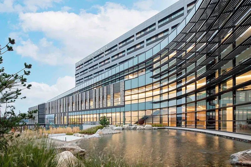 St. Michael Medical Center curved glass facade
